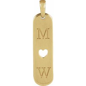 Engravable Heart Bar Necklace or Pendant