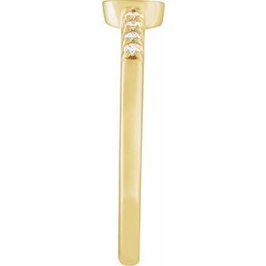 14K Yellow Gold .07 CTW Natural Diamond Engravable Signet Ring