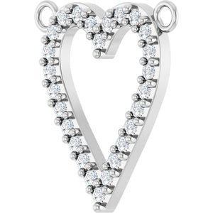 Platinum 1/6 CTW Natural Diamond Heart Necklace Center