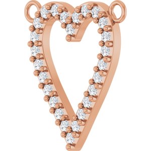 14K Rose Gold 1/6 CTW Natural Diamond Heart Necklace Center