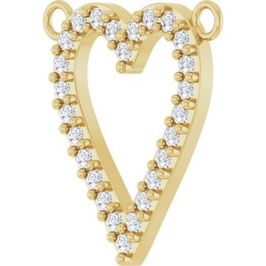 14K Yellow Gold 1/6 CTW Natural Diamond Heart Necklace Center