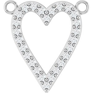 Platinum 1/6 CTW Natural Diamond Heart Necklace Center