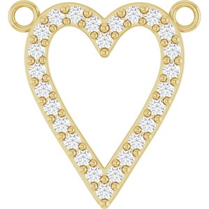 14K Yellow Gold 1/6 CTW Natural Diamond Heart Necklace Center