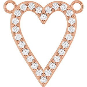 14K Rose Gold 1/6 CTW Natural Diamond Heart Necklace Center