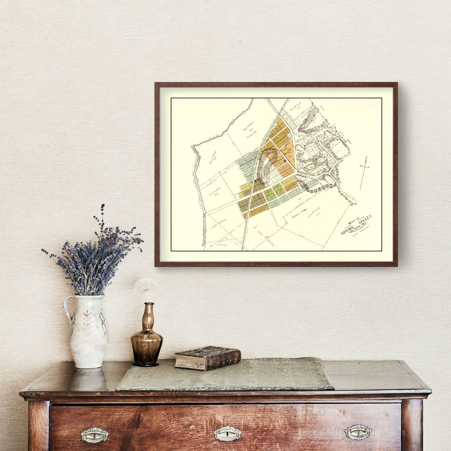 Vintage Map of Spring Valley, Ohio 1896