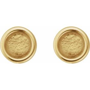 14K Yellow Gold 2 mm Round Rose-Cut Bezel-Set Stud Earring – image 2