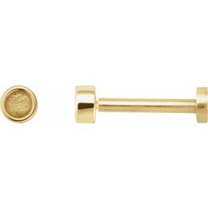 14K Yellow Gold 2 mm Round Rose-Cut Bezel-Set Stud Earring