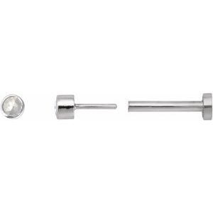 14K White Gold .03 CT Rose-Cut Natural Diamond Stud Earring – image 3