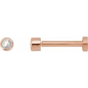 14K Rose Gold .03 CT Rose-Cut Natural Diamond Stud Earring