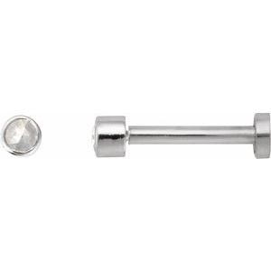 14K White Gold .03 CT Rose-Cut Natural Diamond Stud Earring