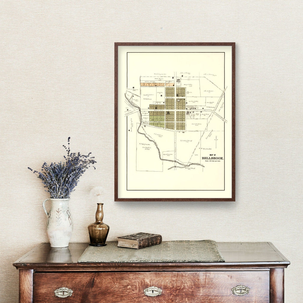 Vintage Map of Bellbrook, Ohio 1896