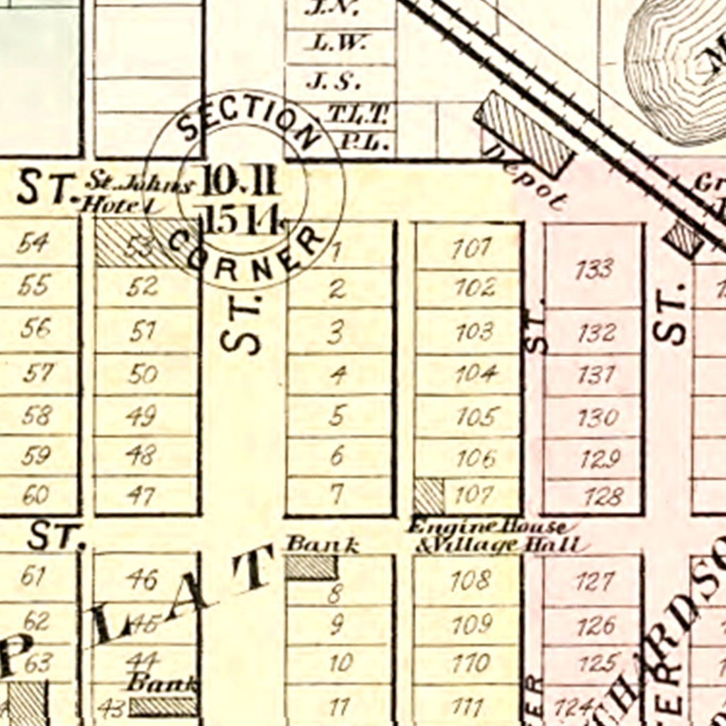 Vintage Map of Rochester, Michigan 1896