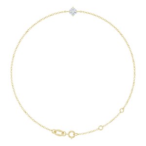 14K Yellow Gold 4 mm Round Solitaire 6 1/2-7 1/2" Bracelet Mounting