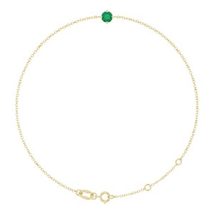 14K Yellow Gold 4 mm Lab-Grown Emerald 6 1/2-7 1/2" Bracelet