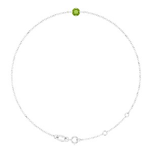 Platinum 4 mm Natural Peridot 6 1/2-7 1/2" Bracelet