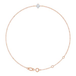 14K Rose Gold 4 mm Round Solitaire 6 1/2-7 1/2" Bracelet Mounting