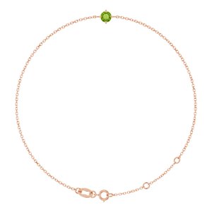 14K Rose Gold 4 mm Natural Peridot 6 1/2-7 1/2" Bracelet