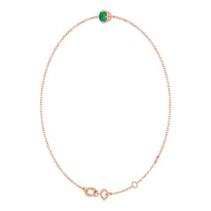 14K Rose 4 mm Lab-Grown Emerald 6 1/2-7 1/2" Bracelet