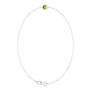 Platinum 4 mm Natural Peridot 6 1/2-7 1/2" Bracelet – image 2