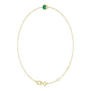 14K Yellow Gold 4 mm Lab-Grown Emerald 6 1/2-7 1/2" Bracelet – image 2