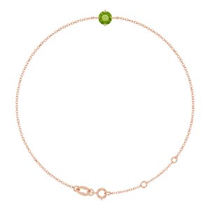 14K Rose Gold 5 mm Natural Peridot 6 1/2-7 1/2" Bracelet