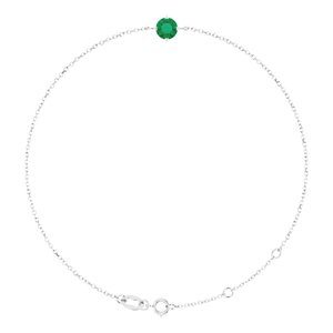 Sterling Silver 5 mm Lab-Grown Emerald 6 1/2-7 1/2" Bracelet