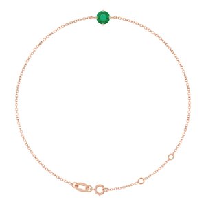 14K Rose 5 mm Lab-Grown Emerald 6 1/2-7 1/2" Bracelet