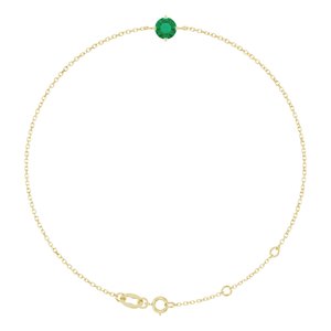 14K Yellow Gold 5 mm Lab-Grown Emerald 6 1/2-7 1/2" Bracelet