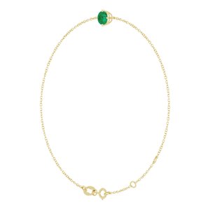 14K Yellow Gold 5 mm Lab-Grown Emerald 6 1/2-7 1/2" Bracelet