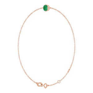 14K Rose Gold 5 mm Lab-Grown Emerald 6 1/2-7 1/2" Bracelet