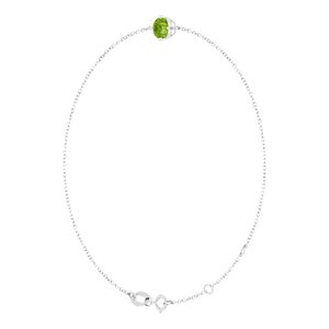 Platinum 5 mm Natural Peridot 6 1/2-7 1/2" Bracelet – image 2
