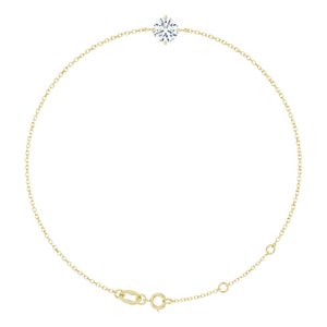 14K Yellow Gold 6 mm Round Solitaire 6 1/2-7 1/2" Bracelet Mounting