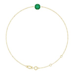 14K Yellow 6 mm Lab-Grown Emerald 6 1/2-7 1/2" Bracelet