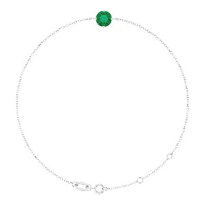14K White Gold 6 mm Lab-Grown Emerald 6 1/2-7 1/2" Bracelet