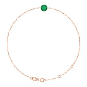 14K Rose Gold 6 mm Lab-Grown Emerald 6 1/2-7 1/2" Bracelet