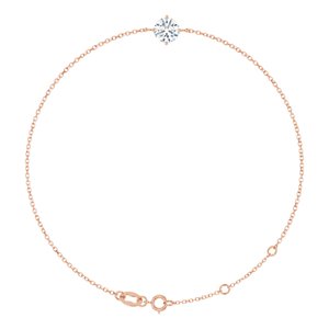 14K Rose Gold 6 mm Round Solitaire 6 1/2-7 1/2" Bracelet Mounting