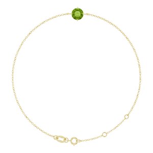 14K Yellow Gold 6 mm Natural Peridot 6 1/2-7 1/2" Bracelet