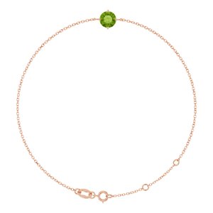 14K Rose Gold 6 mm Natural Peridot 6 1/2-7 1/2" Bracelet