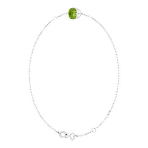 14K White Gold 6 mm Natural Peridot 6 1/2-7 1/2" Bracelet
