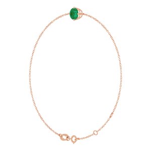 14K Rose Gold 6 mm Lab-Grown Emerald 6 1/2-7 1/2" Bracelet – image 2