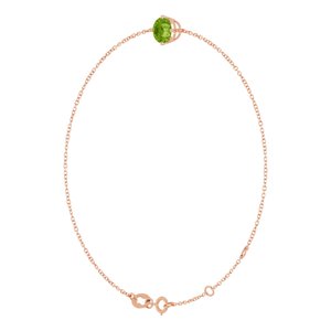 14K Rose Gold 6 mm Natural Peridot 6 1/2-7 1/2" Bracelet