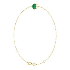 14K Yellow Gold 6 mm Lab-Grown Emerald 6 1/2-7 1/2" Bracelet – image 2