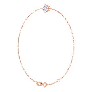 14K Rose Gold 6 mm Round Solitaire 6 1/2-7 1/2" Bracelet Mounting – image 3