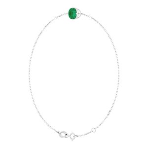 Platinum 6 mm Lab-Grown Emerald 6 1/2-7 1/2" Bracelet – image 2