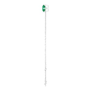 14K White Gold 6 mm Lab-Grown Emerald 6 1/2-7 1/2" Bracelet – image 3