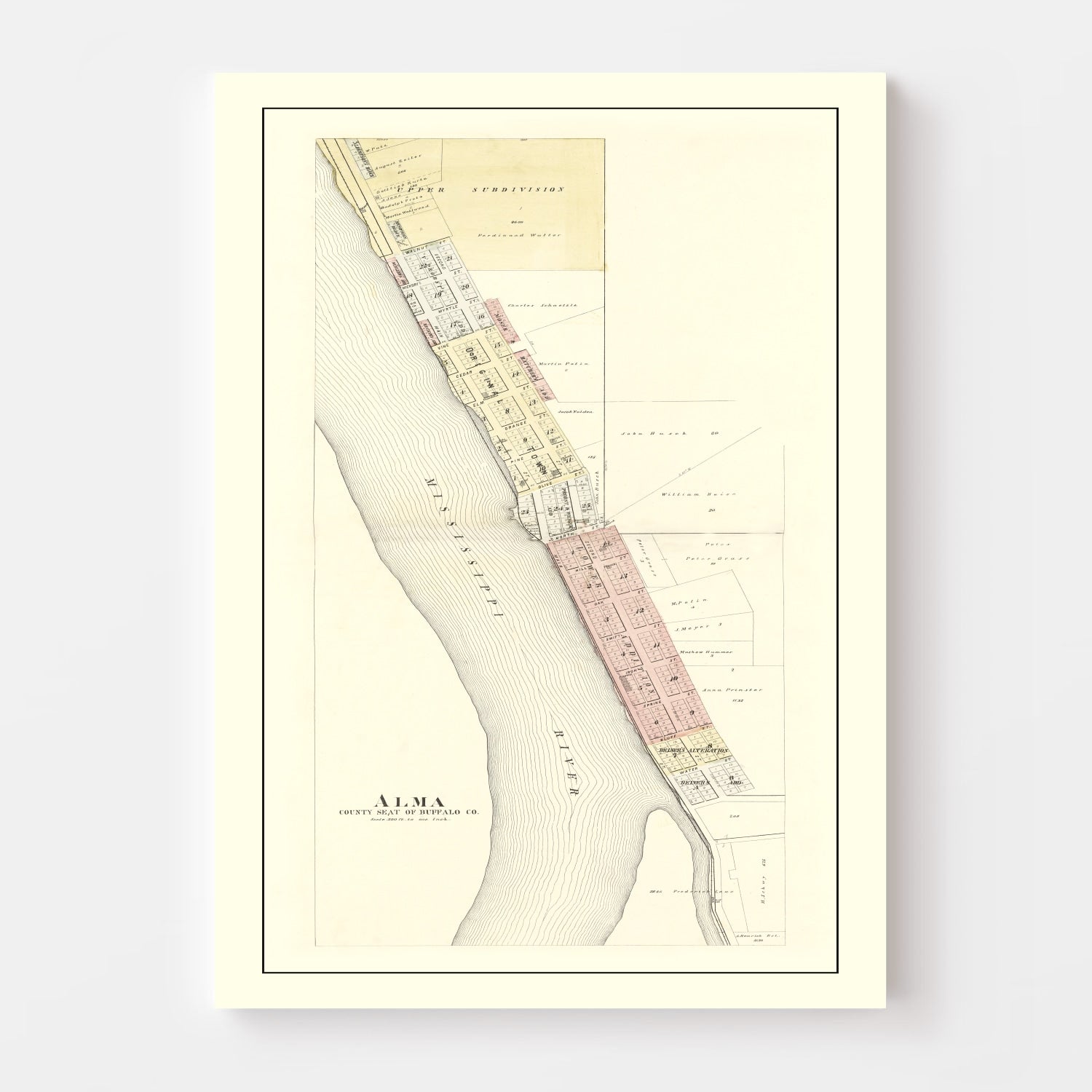 Vintage Map of Alma, Wisconsin 1896