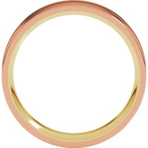 14K Yellow/Rose 6 mm Grooved Comfort-Fit Flat Band Size 11