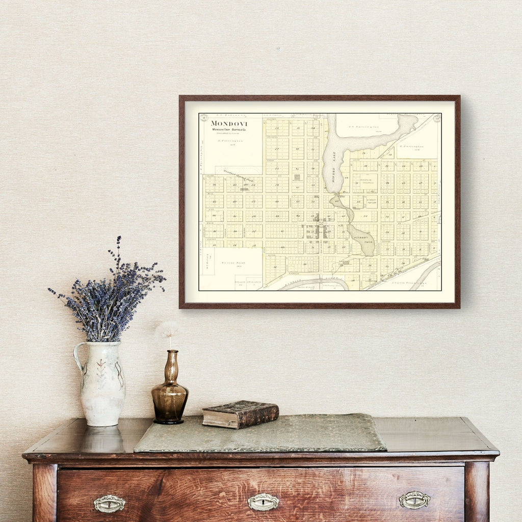 Vintage Map of Mondovi, Wisconsin 1896