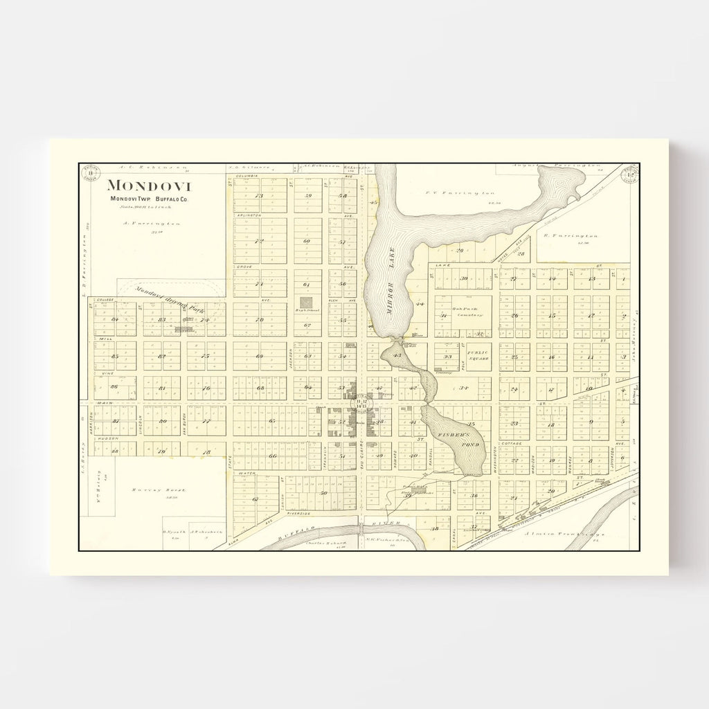 Vintage Map of Mondovi, Wisconsin 1896