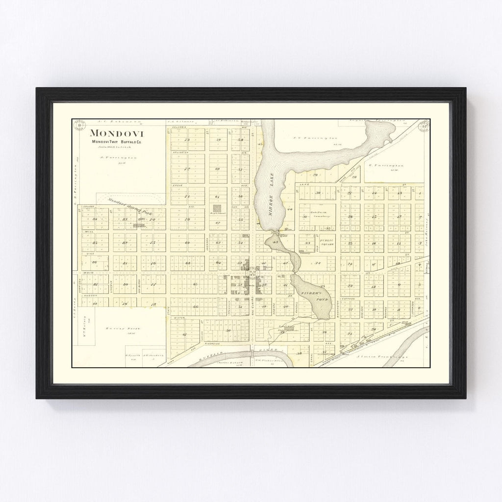 Vintage Map of Mondovi, Wisconsin 1896